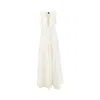 Pinko Robe Longue En Coton Avec Gilet Sans Manches Utilitaire