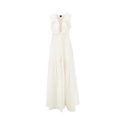 PINKO CANVAS AND VOILE LONG DRESS