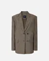 Pinko Canvas Blazer Jacket With Buttons In Marron - Teck