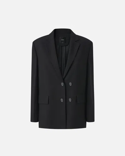 Pinko Buttoned Flap Pocket Jacket V-neck In Black