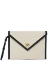 Pinko Flat Canvas Clutch Bag In Black