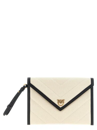 Pinko Canvas Flat Bag Clutch Black