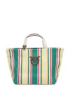 Pinko Canvas Medium Shoulder Bag In Green