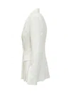 Pinko Canvas Mini Jacket In Bianco Seta