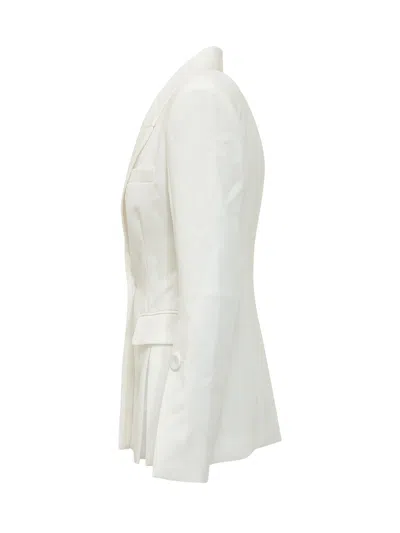 Pinko Canvas Mini Jacket In Bianco Seta