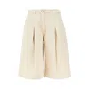 Pinko Canvas Shorts With Darts In Neutral