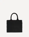 Pinko Frayed Lettering Medium Tote Bag In Black
