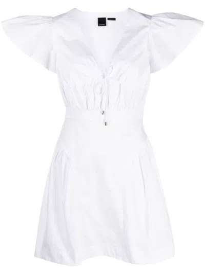 Pinko Cap Sleeve Mini Dress In White