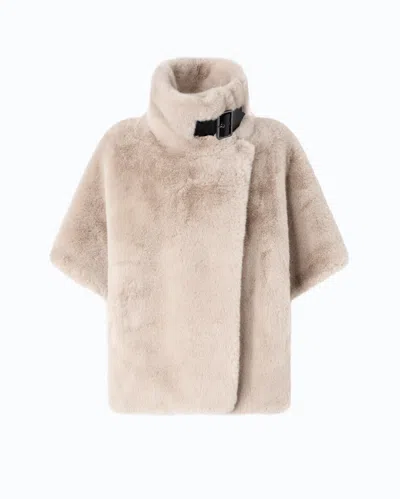 Pinko - Cape En Fourrure Synthétique - Xxs In Beige