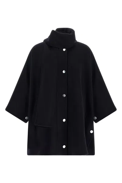 Pinko Cape Kaban With Scarf Detail In Blue