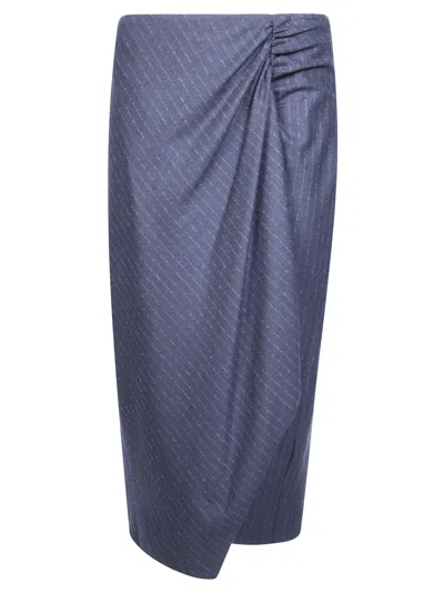 Pinko Capena Flanella Mini Skirt In Blue