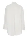 Pinko White Shirt With V Neck Collar And Rhinestone Embellishments On The Front In White