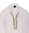 Pinko White Cotton Shirt With Classic Collar In White