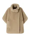 Pinko High Neck Beige Coat With Concealed Fastening And Welt Pockets In Gold