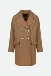 Pinko Cappotto Cammello In Marrone