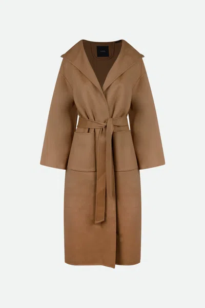 Pinko Cappotto Cammello In Marrone
