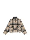 Pinko Double-layered Check-pattern High-neck Coat In