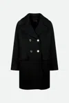 Pinko Cappotto Doppiopetto Nero In Nero