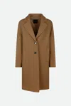 Pinko Single-breasted Wool-blend Cloth Coat In Marrone