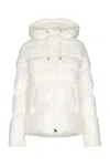Pinko Quilted Coat Hood Drawstring Detail In White