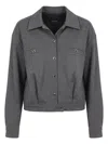 Pinko Single-breasted Casual Jacket In Gray