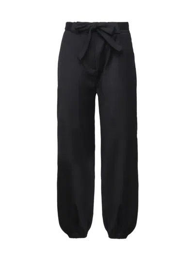 Pinko Caproni Elastic Ankle Cuff Pants In Nero Limousin