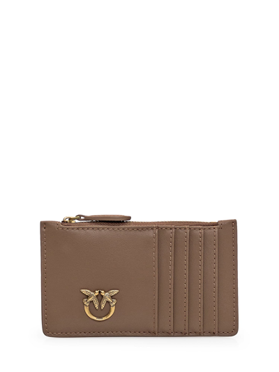 Pinko Cardholder With Logo In Beige