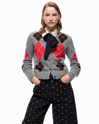 Pinko - Cardigan À Col Rond En Laine Et Cachemire À Losanges - Xxs