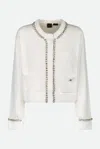 Pinko Cardigan Bianco In Bianco