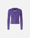 Pinko Rib-knit Cardigan With Love Birds Logo In Blue