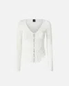 Pinko Slim-fit Ribbed Cardigan With Sunny Design