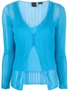 Pinko Legend Semi-sheer Cardigan In Blu