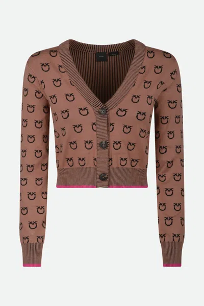 Pinko Cardigan Logato Marrone