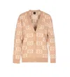 Pinko Geometrisch Gemusterter Cardigan In Brown