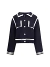 Pinko Cardigan With Contrasting Profiles In Black