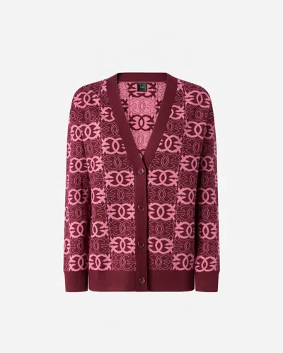 PINKO CARDIGAN WITH LOVE BIRDS LOGO