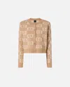 Pinko Cardigan With Love Birds Logo In Brown