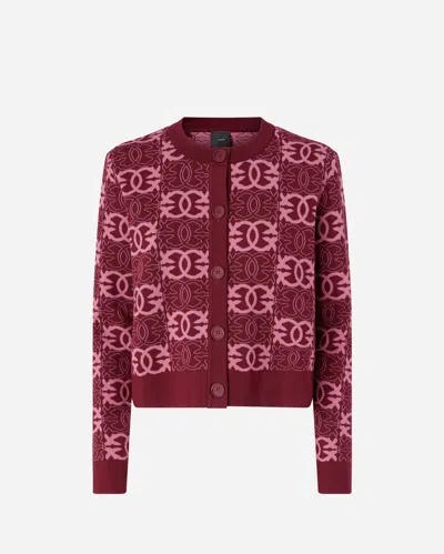 PINKO CARDIGAN WITH LOVE BIRDS LOGO