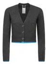 Pinko Chausie Wool Cashmere Cardigan In Grey