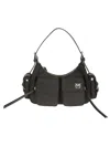 Pinko Cargo Bag In Recycled Technical Fabric In N Nero Limousine Shiny Nickel