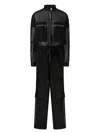 Pinko Combinaison Cargo En Crêpe Georgette Et Satin Brillant In Black