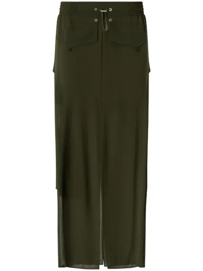 Pinko Cargo Straight Trousers In Green