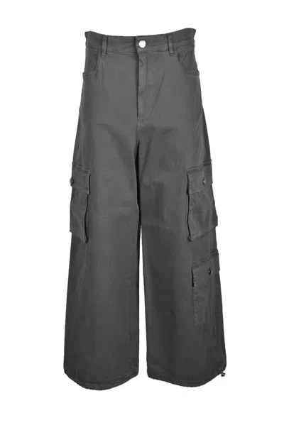 Pinko Cargo Trousers - Green In Gray
