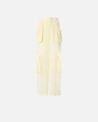 PINKO SHEER GEORGETTE CARGO TROUSERS
