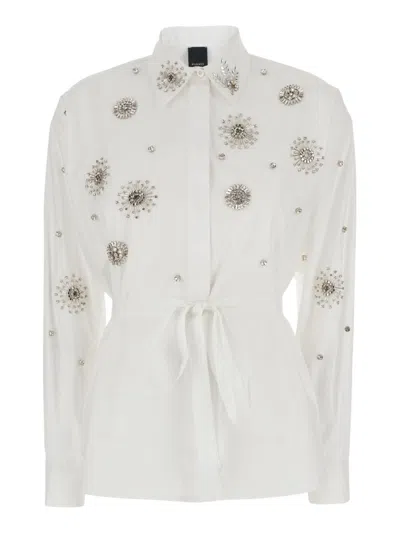 Pinko Carley Embellished Shirt In White