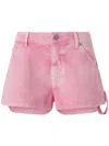 Pinko Workwear Shorts In Cotton Bull Fabric In Pink