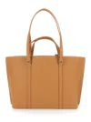 Pinko Carrie Brown Hammered Leather Shopper In Brown