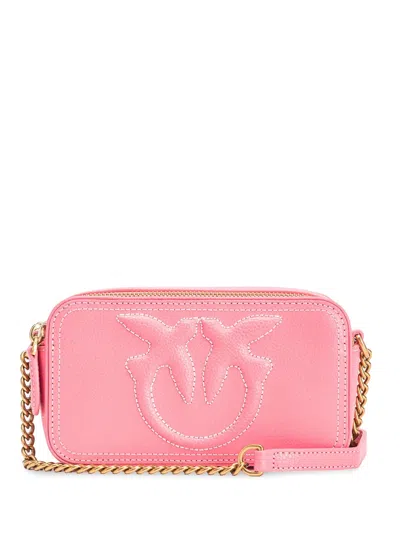 Pinko Carrie Leather Mini Bag In Pink