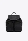 Pinko Carrie Leather Backpack In Black