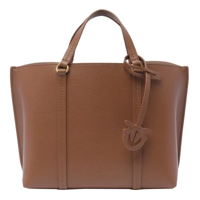 Pinko Carrie Medium Top Handle Bag In Brown